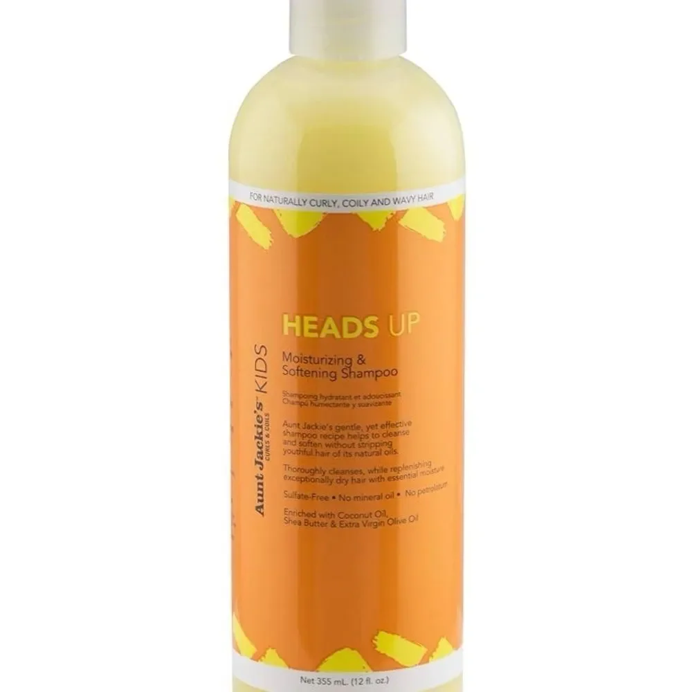 💥 Aunt Jackie's Kids Heads Up Moisturizing and Hair Softening Shampoo 12OZ 🎊